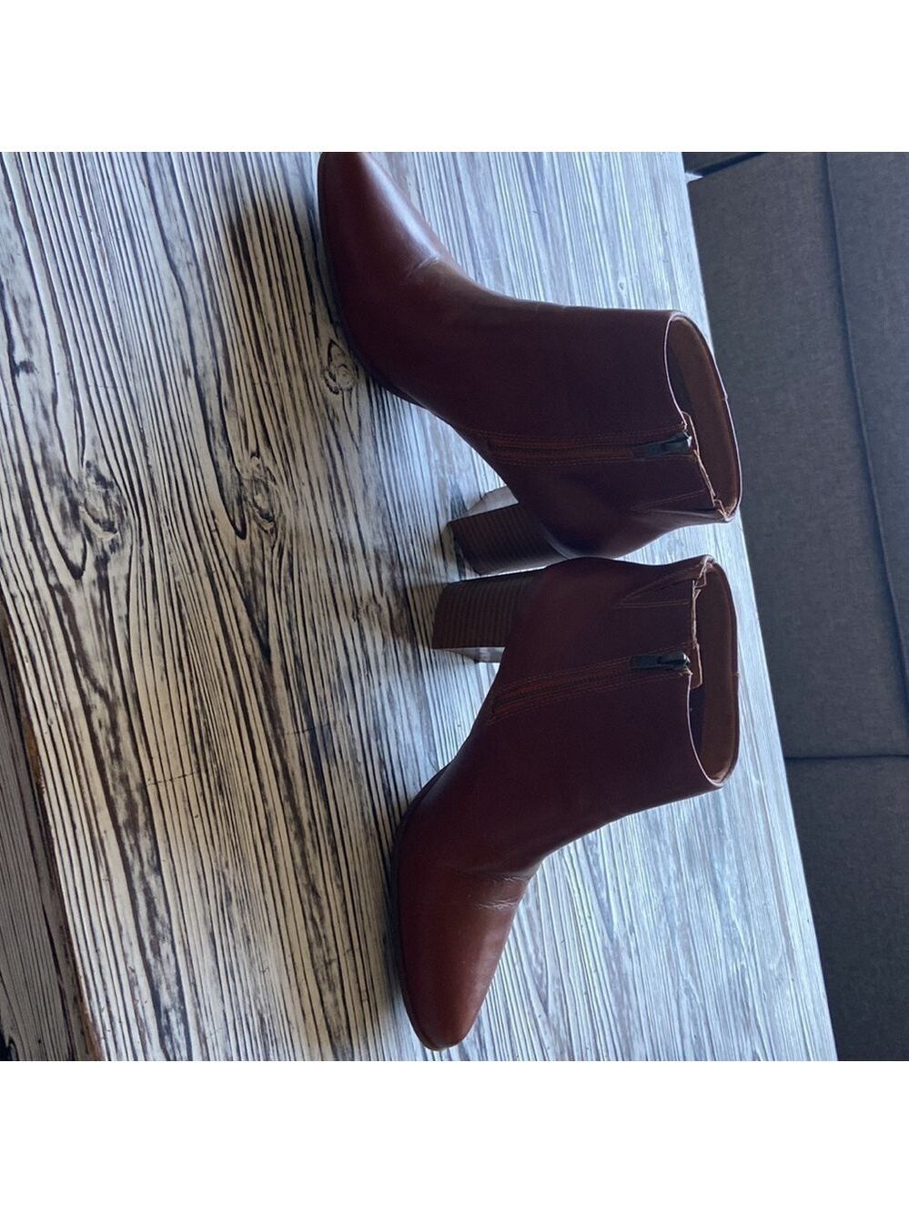 Rockport- brown heeled ankle boots- ladies size 10 - Picture 3 of 10
